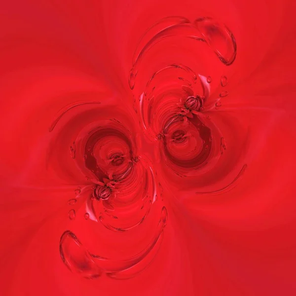 Tek Bir Koyu Kırmızı Yıldız Çiçeğinin Çiçekli Fantezi Desenleri Yağmur — Stok fotoğraf