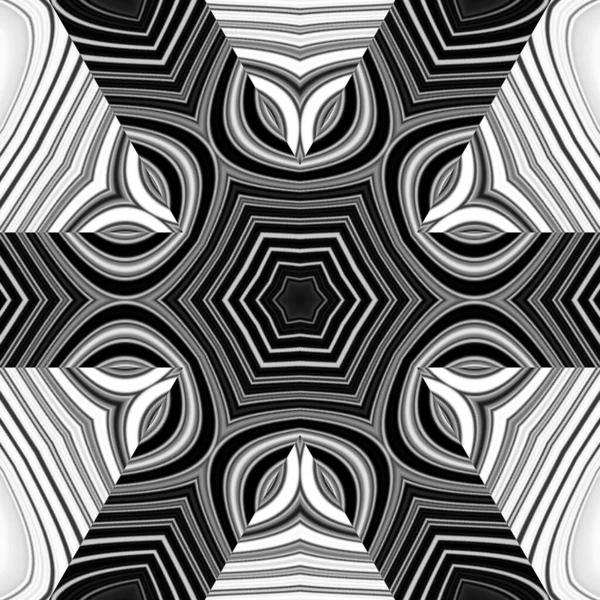 Monochromatické Abstraktní Umění Odstínech Šedých Složitých Futuristických Geometrických Soustředných Obrazců — Stock fotografie