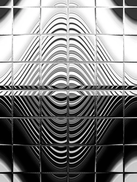 Monochromatische Abstracte Kunst Grijstinten Van Ingewikkelde Futuristische Geometrische Concentrische Patronen — Stockfoto