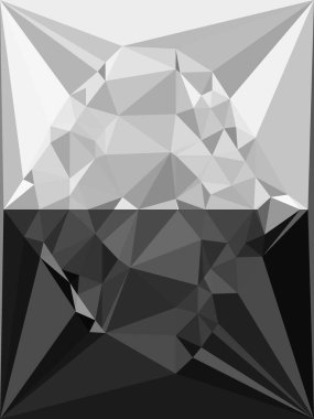 Gri, karmaşık fütüristik geometrik kalıplar ve tasarımların gölgelerinde tek renkli soyut sanat