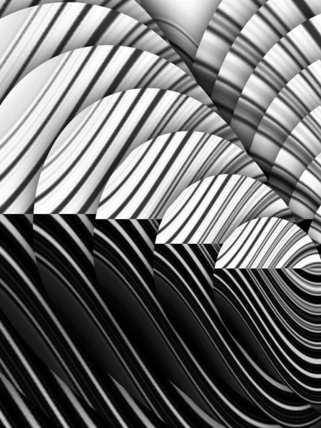 Arte Abstrata Monocromática Tons Cinza Intrincados Padrões Concêntricos Geométricos Futuristas — Fotografia de Stock