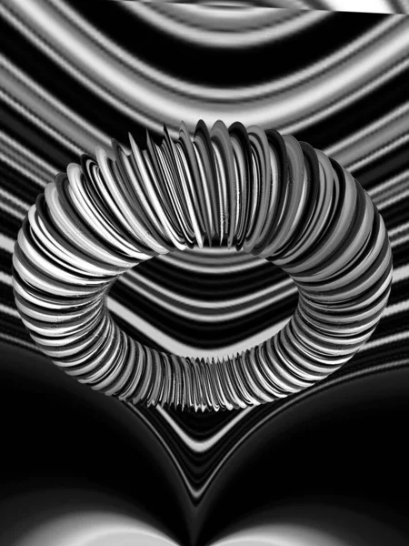 Monochromatische Abstracte Kunst Grijstinten Van Ingewikkelde Futuristische Geometrische Concentrische Patronen — Stockfoto