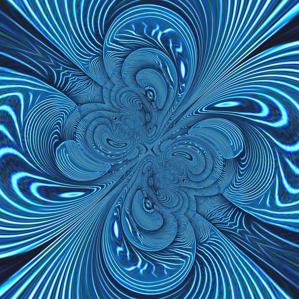 Sirena Azul Concéntrico Curva Repetición Diseño Transformado Diversas Formas Patrones — Foto de Stock