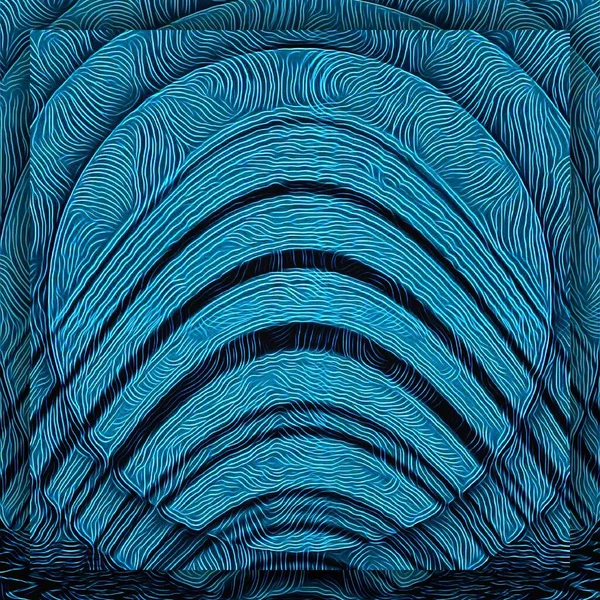 Sirena Azul Concéntrico Curva Repetición Diseño Transformado Diversas Formas Patrones — Foto de Stock