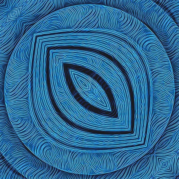 Γοργόνα Μπλε Ομόκεντρος Καμπυλωτό Επαναλαμβανόμενο Σχέδιο Μετατραπεί Διάφορα Σχήματα Και — Φωτογραφία Αρχείου