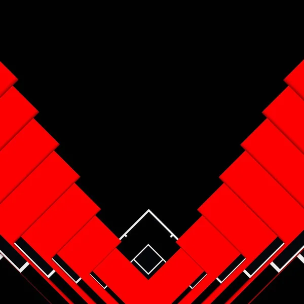 Яскраві Червоно Білі Геометричні Фігури Візерунки Конструкції Чорному Тлі — стокове фото