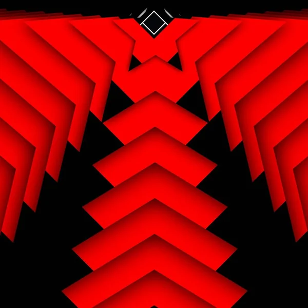 Яркие Красные Белые Геометрические Фигуры Узоры Рисунки Черном Фоне — стоковое фото