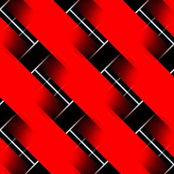 Vivid Red White Geometric Shapes Patterns Designs Black Background — Stock Photo, Image