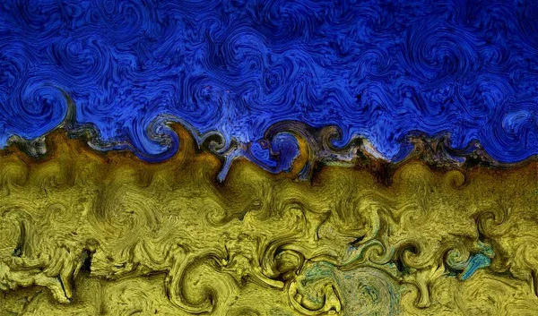 Impressionistisk Stil Inspirerad Vincent Van Gogh Majsfält Turbulens Effekt Från — Stockfoto