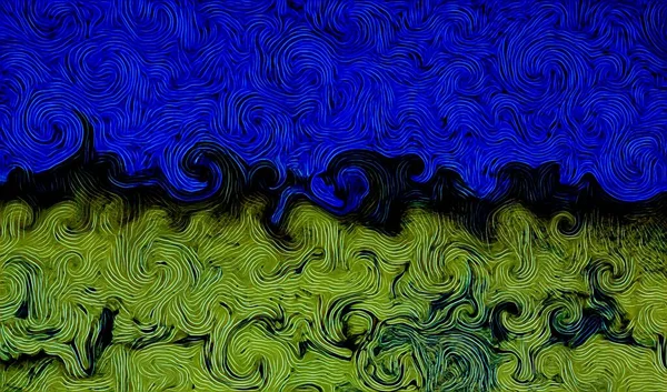 Impressionist Style Inspired Vincent Van Gogh Cornfields Turbulence Effect Deep — Stock Photo, Image