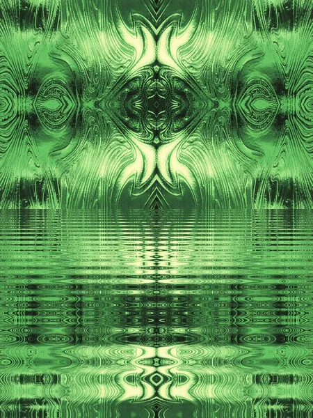 Відтінки Зеленого Візерункового Скла Спроектовані Проста Хвильова Форма Сучасні Абстрактні — стокове фото