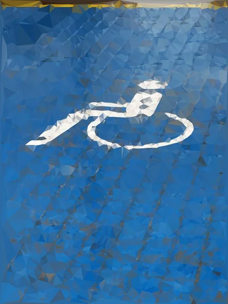 Yağmurda Mavi Arkaplan Yol Deseninde Beyaz Engelli Yansımasından Dalgalanma Etkisi — Stok fotoğraf
