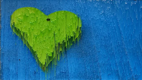variations vivid green heart with tear drops on blue background patterns and designs