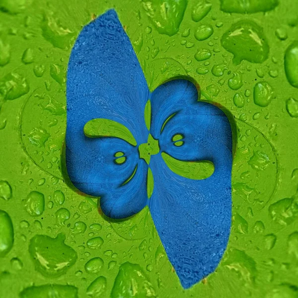 variations vivid green heart with tear drops on blue background patterns and designs