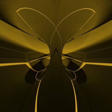 Siyah zemin üzerinde parlak sarı altıgen desenler. Karmaşık şekiller ve tasarımlar meydana getiriyorlar.