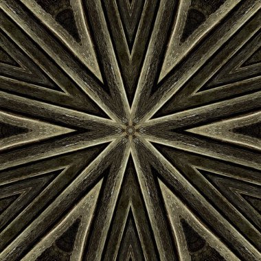 Geleneksel el yapımı ahşap merdivenlerin desenleri yaşla karartılmış ve yıpranmış.