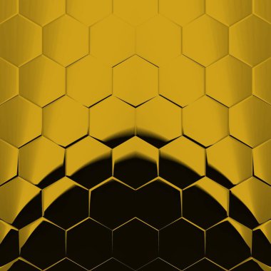 Siyah zemin üzerinde parlak sarı desenler. Karmaşık şekiller ve tasarımlar meydana getiriyorlar.