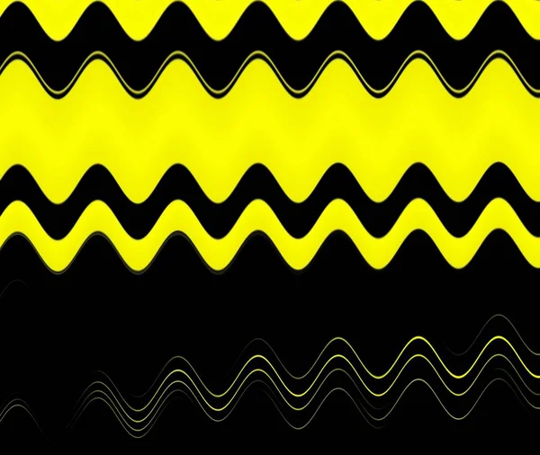 Heldere Levendige Gele Geometrische Patronen Zwarte Achtergrond — Stockfoto