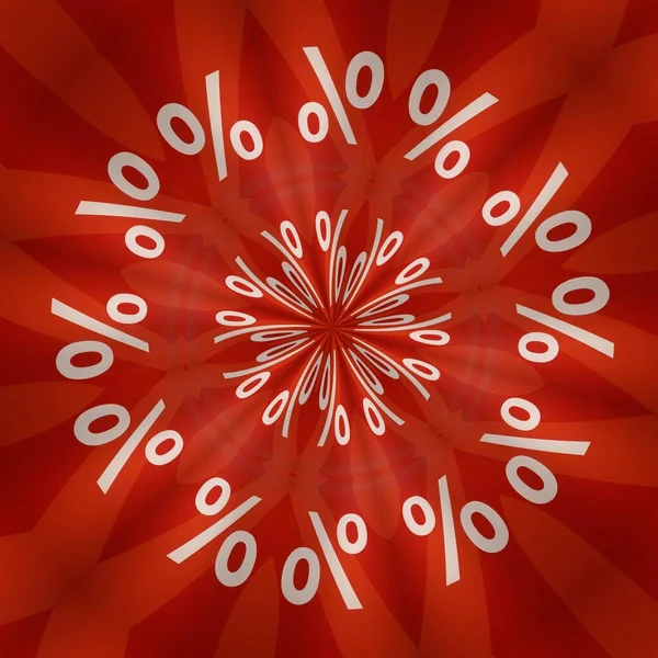 Numerais Brancos Sinal Percentual Padrões Fundo Vermelho Brilhante Variações Desenhos — Fotografia de Stock