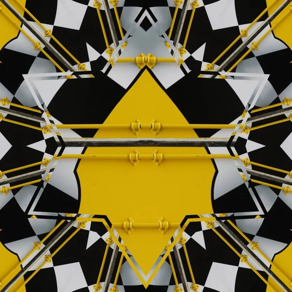 traditional motor sport chequered flag winning icon on bright yellow background patterns and designs