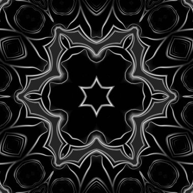 Tek renkli yemek kâselerinin siyah ve beyaz görüntüsü. Dönüşümleri tekrarlayarak eşsiz sanat görüntülerine dönüştürüldü.