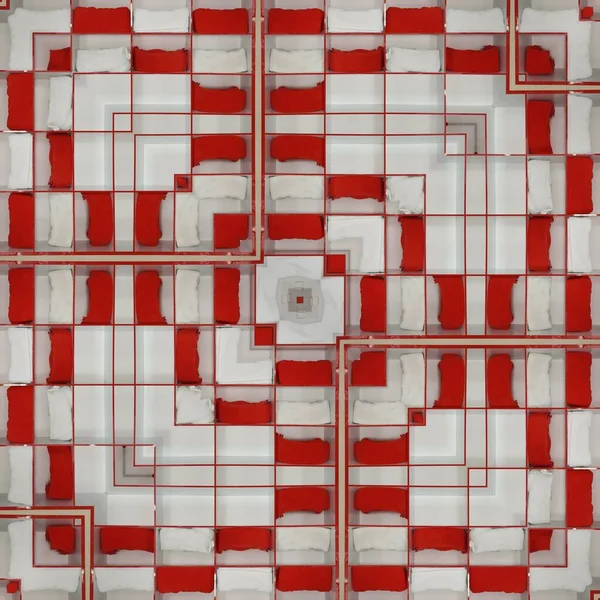 Прямоугольная Геометрическая Конструкция Хранения Пляжа Бассейна Красные Белые Полотенца — стоковое фото