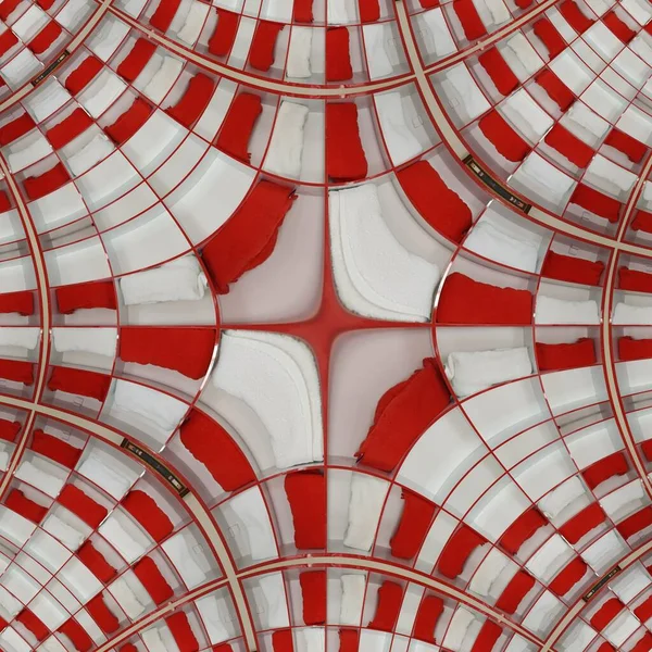 Téglalap Alakú Geometriai Tároló Design Strand Medence Piros Fehér Törölközők — Stock Fotó