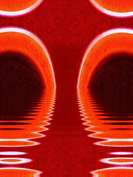 Geometrische Formen Muster Und Muster Leuchtendem Rot Und Orange Mit — Stockfoto