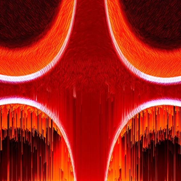 Forme Geometriche Motivi Disegni Rosso Vivo Arancione Con Bordi Scuri — Foto Stock