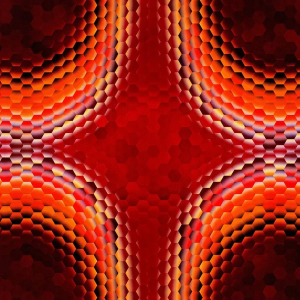 geometric shapes patterns and designs in vivid red and orange with dark and white edging