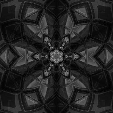 Tek renkli yemek kâselerinin siyah ve beyaz görüntüsü. Dönüşümleri tekrarlayarak eşsiz sanat görüntülerine dönüştürüldü.