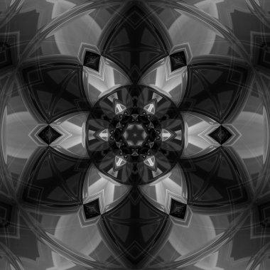 Tek renkli yemek kâselerinin siyah ve beyaz görüntüsü. Dönüşümleri tekrarlayarak eşsiz sanat görüntülerine dönüştürüldü.