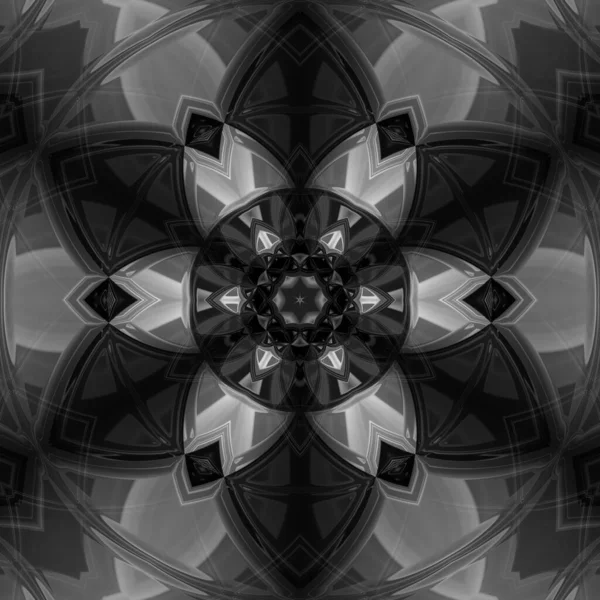 モノクロの器の白と黒のイメージ変化を繰り返すことで独特のアートイメージへと昇華させた縁照明 — ストック写真