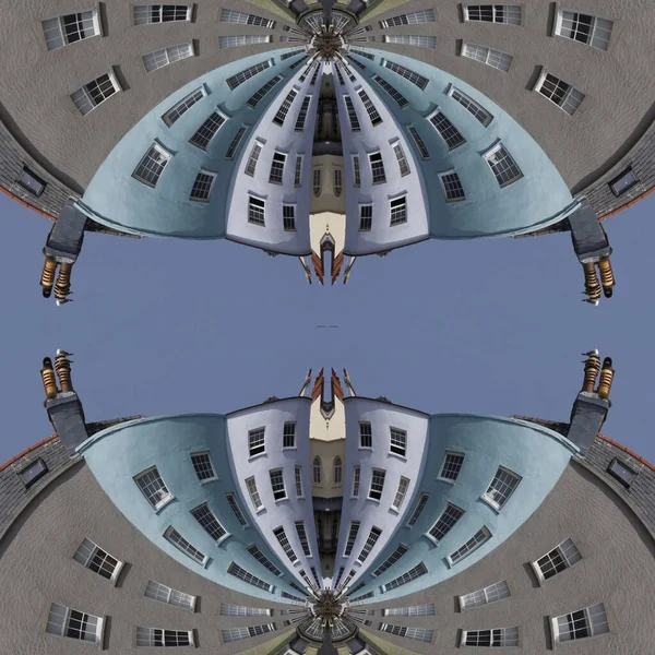 Muster Und Designs Aus 360 Grad Bildern Pastellfarbener Häuser Tenby — Stockfoto