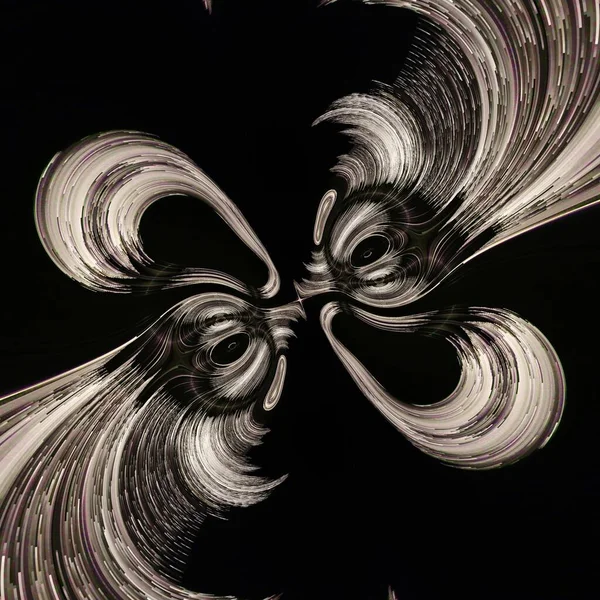複雑な抽象的な夜の黒と白の噴水ジェットファンタジーとパターンとデザイン — ストック写真