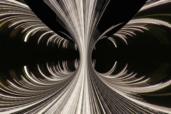 Заплутаний Абстрактний Нічний Чорно Білий Фонтан Водою Реактивна Фантазія Візерунок — стокове фото