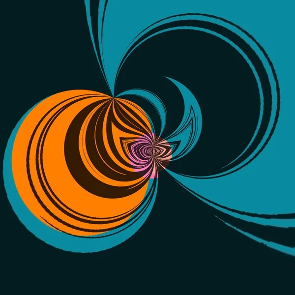 Roze Oranje Turkoois Blauw Radiaal Verdwijnpunt Geometrische Patronen Ontwerpen — Stockfoto