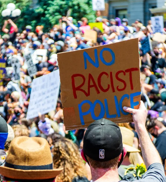 Denver Colorado Usa Občané Protestují Proti Vraždě George Floyda Minneapolisem — Stock fotografie