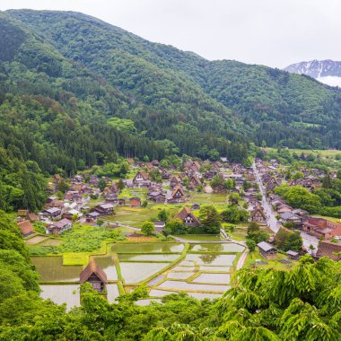 Geleneksel ve tarihsel Japon köyü Shirakawago Gifu Prefecture Japonya'da, Gokayama Unesco Dünya Kültür Mirası Listesi'ne onun geleneksel Gassho-zukuri evler nedeniyle üzerinde yazılı oldu