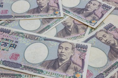 Japon 10.000 yen banknotlar iş ve ekonomi kavramı arka plan