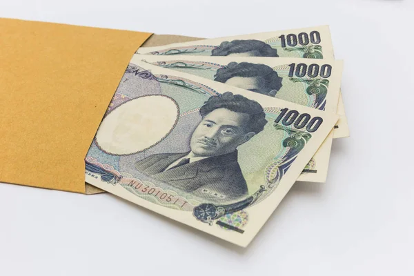 Japanische Banknote 000 Yen Braunem Umschlag Für Geben Und Geschäft — Stockfoto