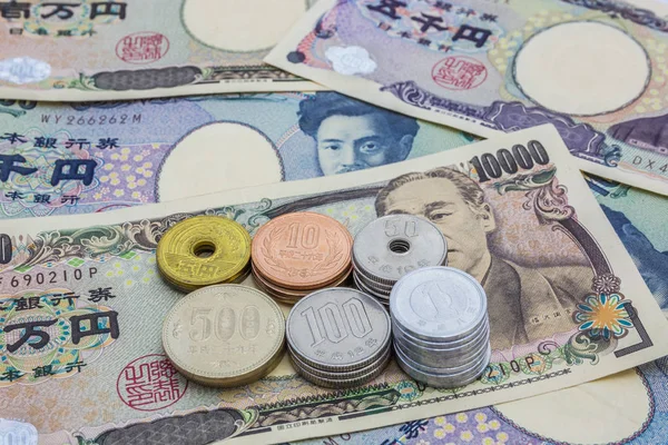 Japon yeni banknot ve Japon yeni konsept arka plan sikke