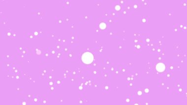 Sorunsuz döngü animasyon hareketli beyaz daire düşmek ve arka plan pembe. Şablon mevcut pastel renk