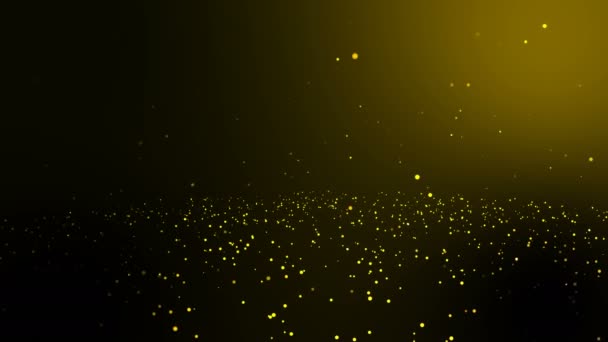 シームレスなループと単発アニメ モーション ゴールデン サークル秋の背景 グロー粒子黄色背景 — ストック動画