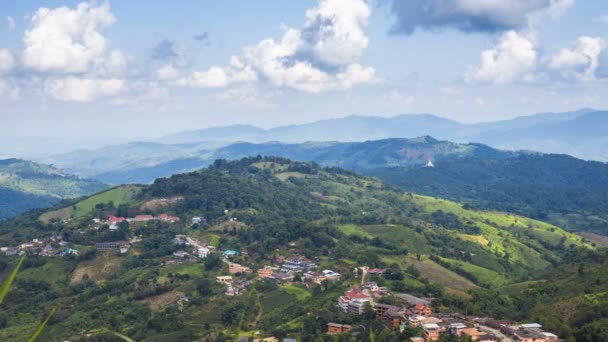 Time Lapse Doi Mae Salong Pueblo Está Situado Una Colina — Vídeos de Stock