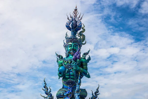 Pole Carve Art Fairy Tale Wat Rong Sua Ten Temple — Stock Photo, Image