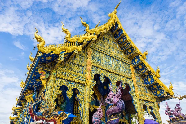 Wat Rong Sua Ten Templo Com Fundo Azul Céu Província — Fotografia de Stock