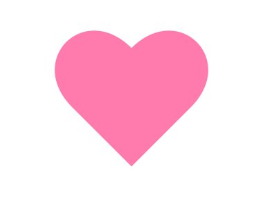 Beyaz arka planda pembe kalp vektör simgesi