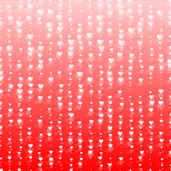 Les Cœurs Blancs Sont Disposés Ligne Droite Sur Fond Rouge — Image vectorielle