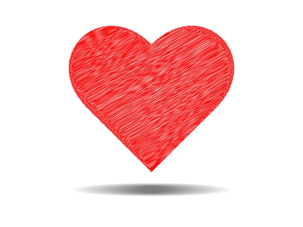 Κόκκινη Γραμμή Εικονίδιο Διάνυσμα Καρδιάς Λευκό Φόντο — Διανυσματικό Αρχείο